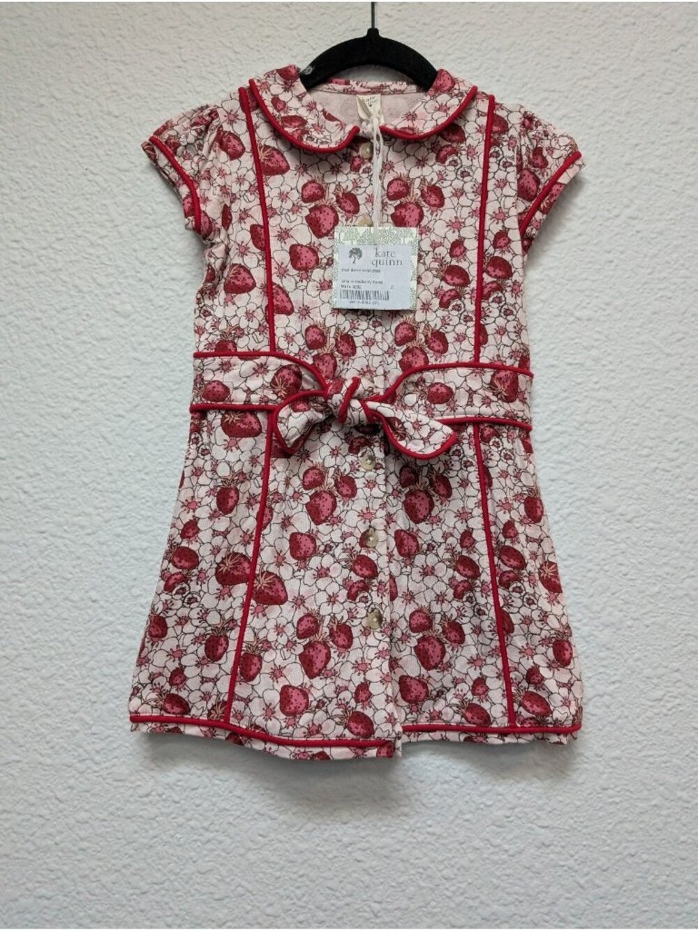 Kate Quinn Pink Strawberry Floral 2T Short Sleeve Violet Dress Bamboo